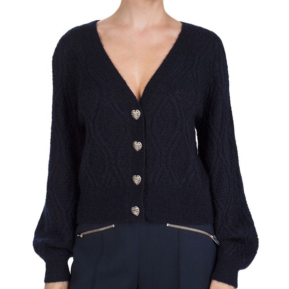 Women's Navy Cardigan Sweater - Picture 10 of 10